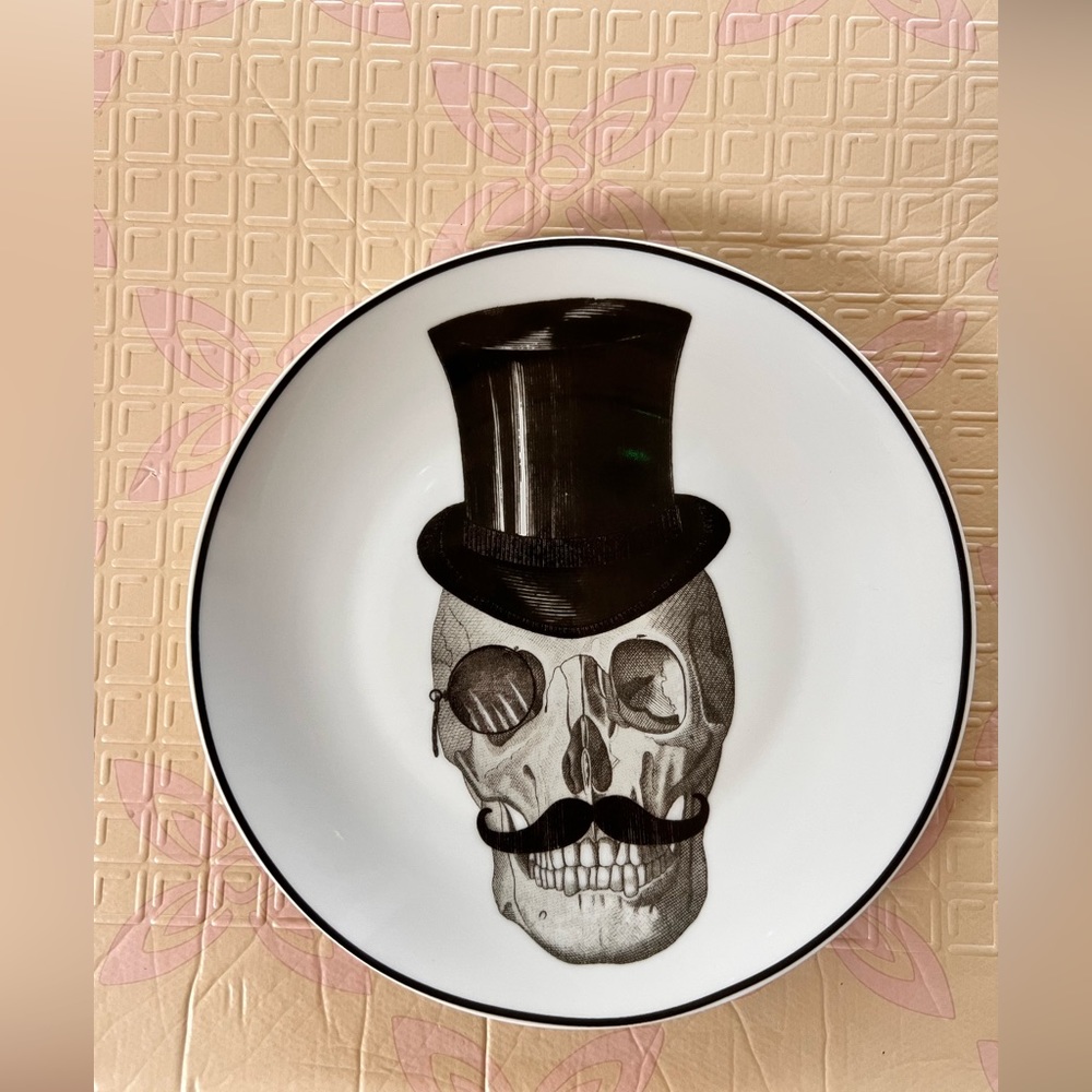 Skeleton With a Top Hat Dish